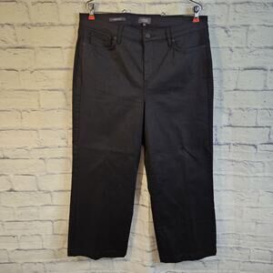 NYDJ Wide Leg Jeans Lift x Tuck Technology High Rise Womens Black Size 14